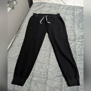 Figs Black Jogger Scrubs Set